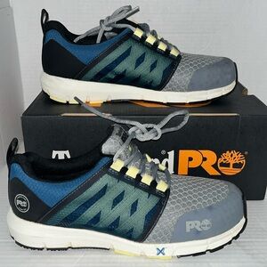 Timberland PRO Radius Comp Toe Work Shoes Womens 8 M Gray Blue Lace Up w/ box